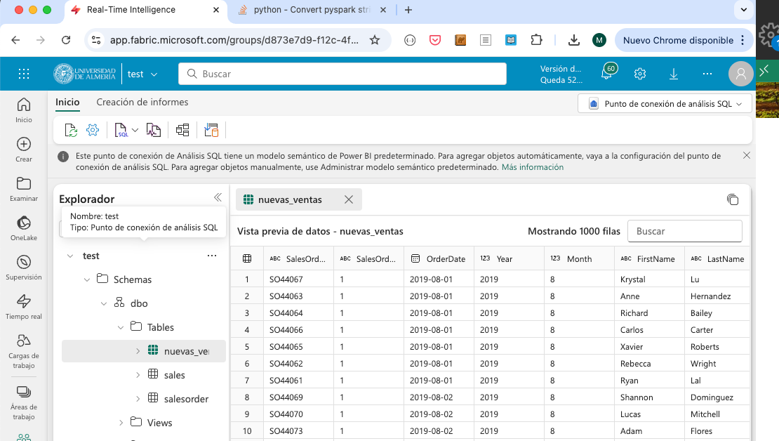 etl tabla nuevas ventas