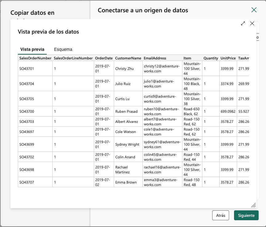 etl vista previa datos