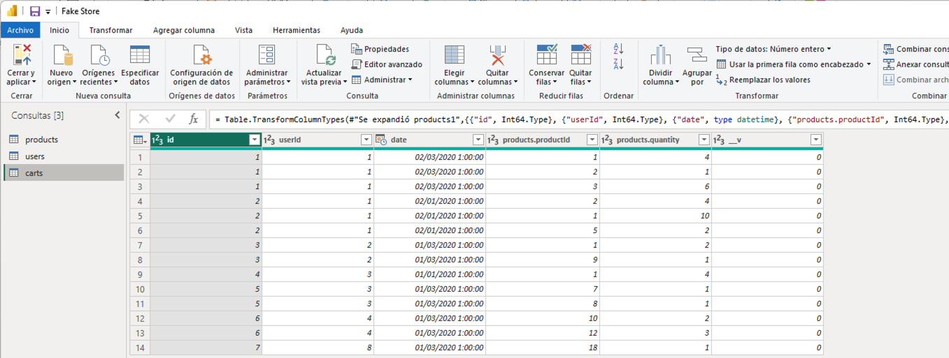 power query carts base