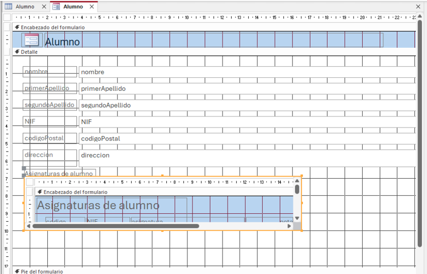 formulario subformulario