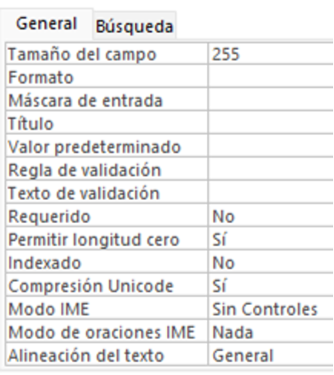 propiedades texto corto