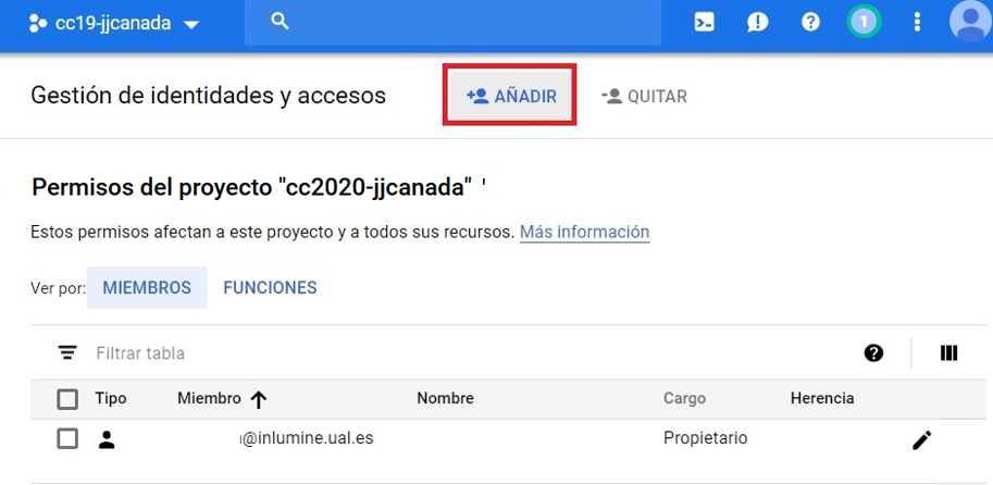 proyecto gcp iam add