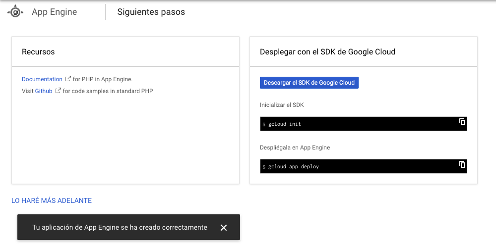AppEngineAppCreada