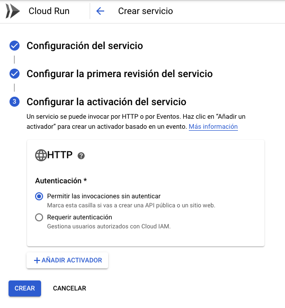 CloudRun ActivacionServicio