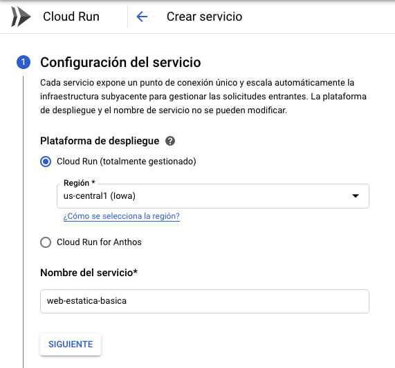 CloudRun ConfiguracionServicio